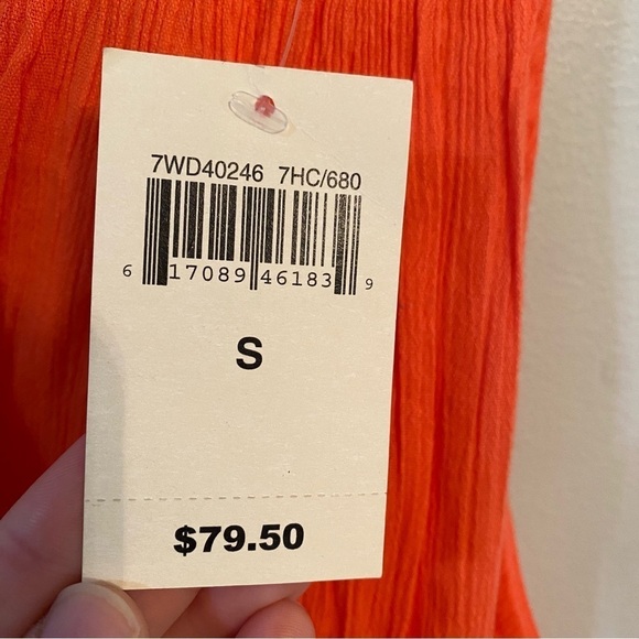 Lucky Brand boho embroidered halter orange dress size small - Picture 4 of 6